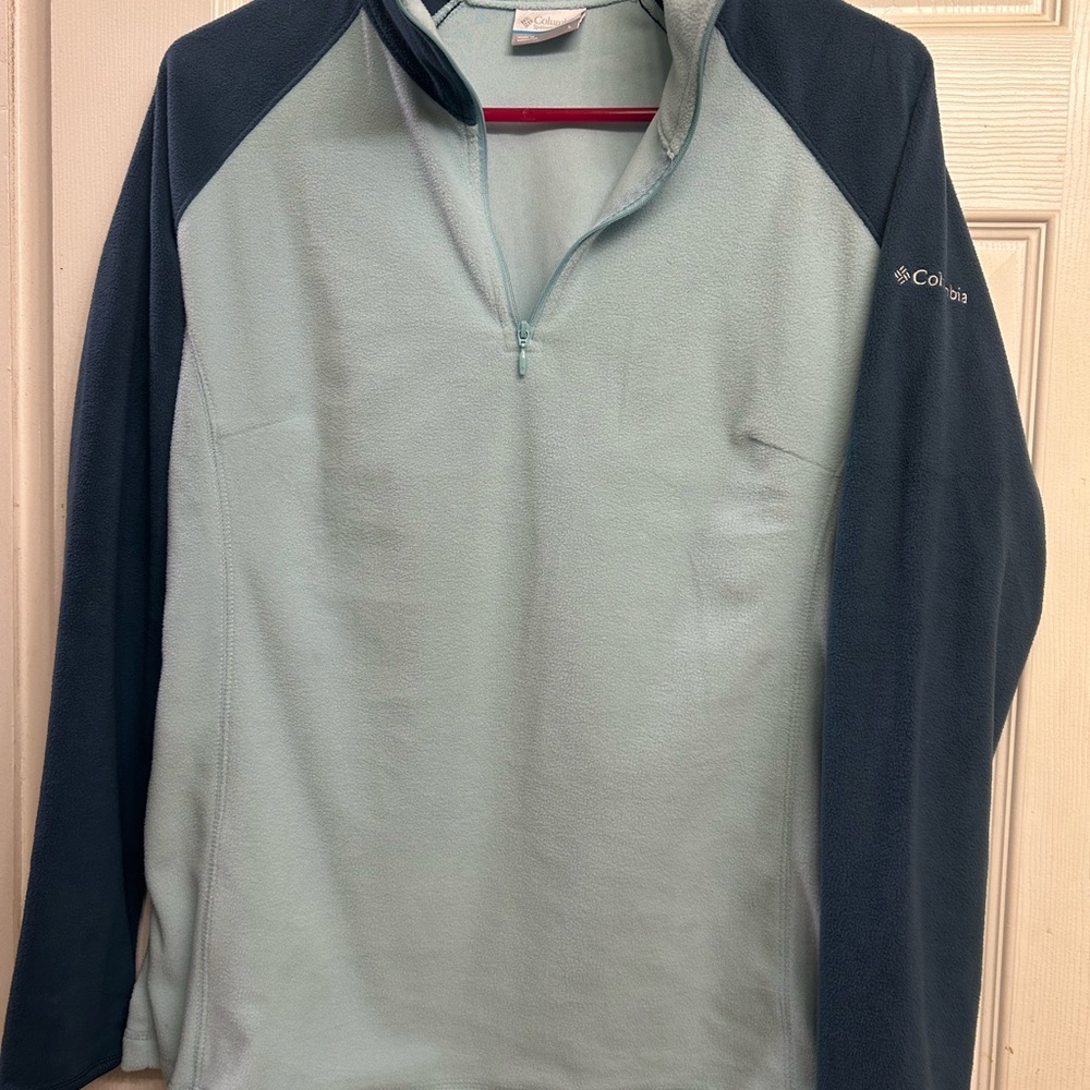Columbia Light Blue and Navy Fleece Jacket